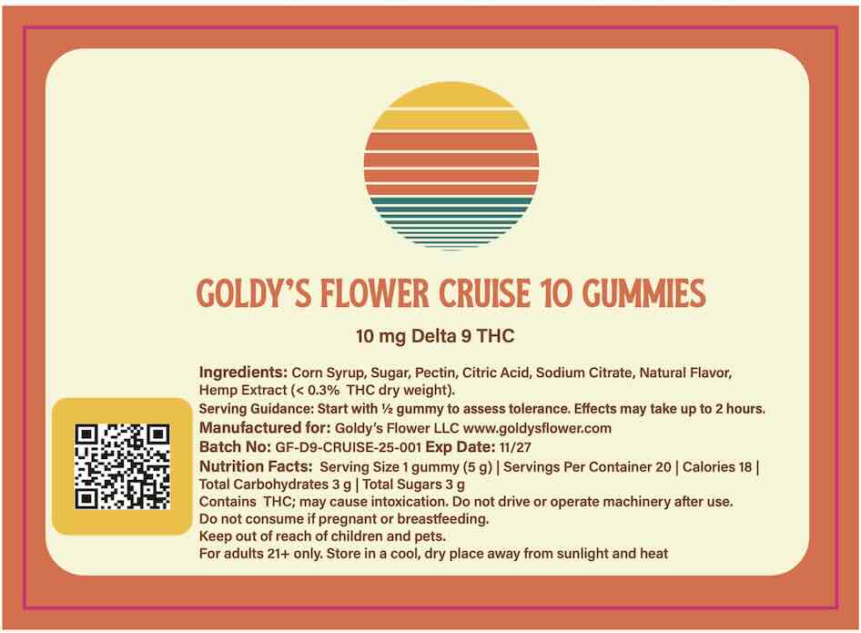 Goldys Cruise Gummies 10 mg